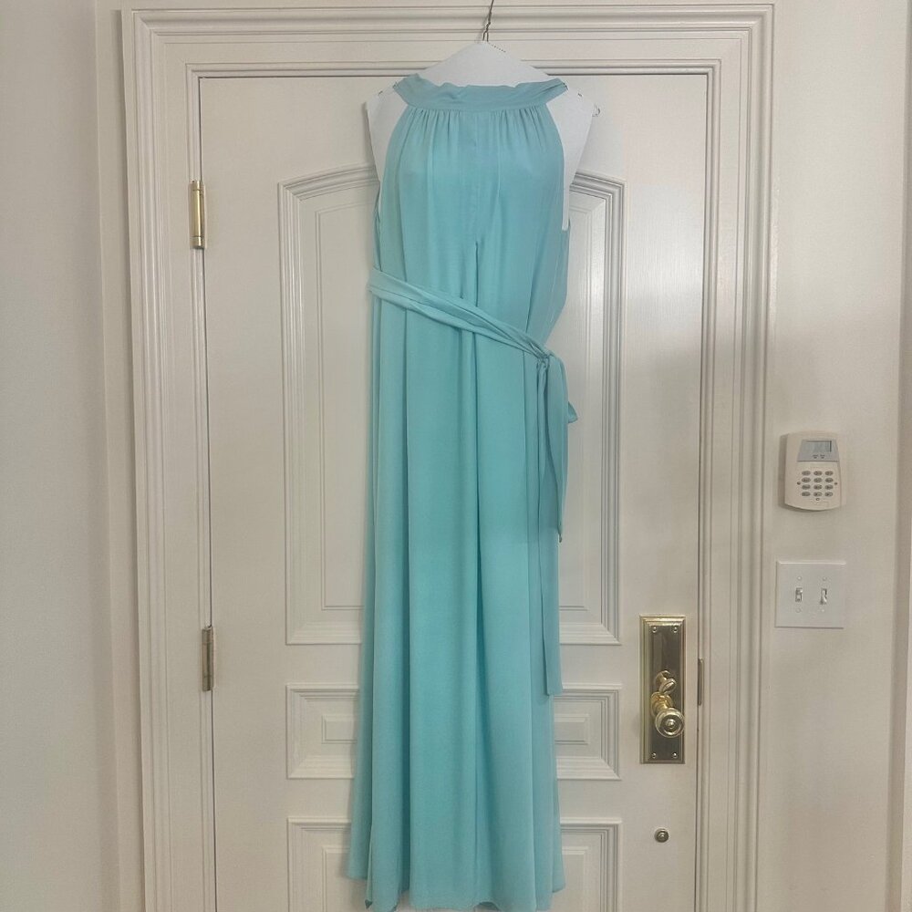 LaRoque Original-Flowing Aqua Gown